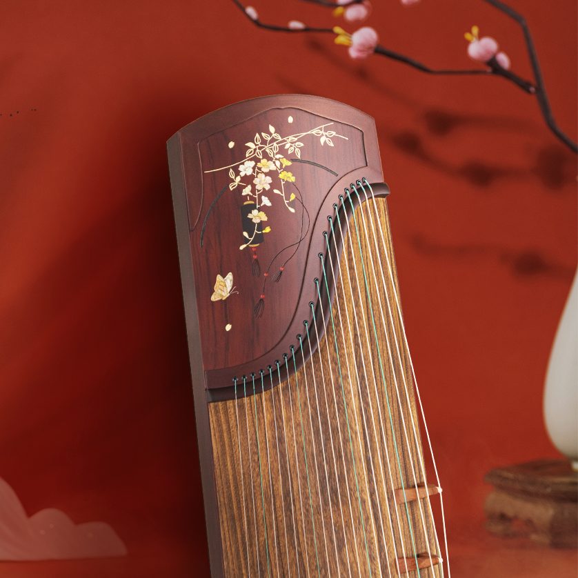 Táoyāo — Peach Blossom guzheng, styled photo